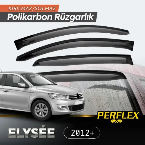 Perflex Polikarbon Kırılmaz Rüzgarlık V2 Düz Citroen C-Elysee 2012+