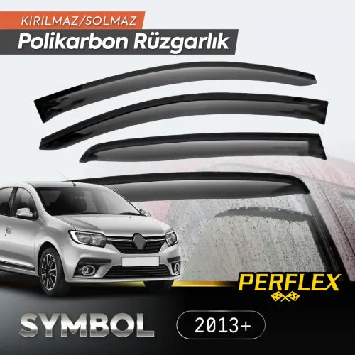 Perflex Polikarbon Kırılmaz Rüzgarlık V2 Düz Renault Symbol 2013+